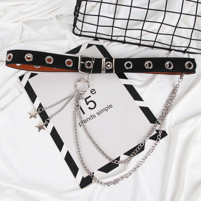 Xích đeo đai quần titan chuỗi dài thả tua rua sao độc đáo