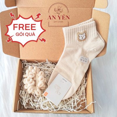Set Quà Tặng Hộp Túi Mù 2 Món Cột Tóc Và Vớ No.7 Tặng Sinh Nhật Bạn Gái Người Yêu 20/10 8/3, Quà Tặng Học Viên