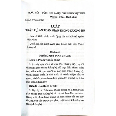 Luật Trật Tự, An Toàn Giao Thông Đường Bộ Năm 2024