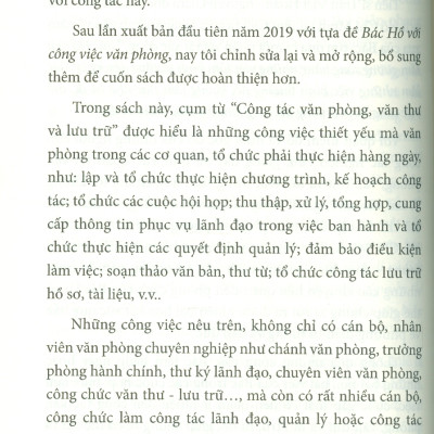 Bác Hồ Với Công Tác Văn Phòng, Văn Thư Và Lưu Trữ - TS. Nghiêm Kỳ Hồng 