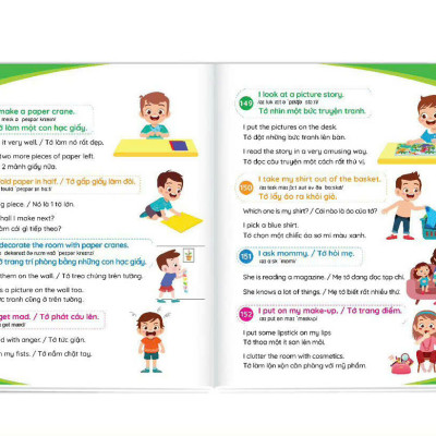 Sách 900 Câu Tiếng Anh Giao Tiếp Thường Dùng Hàng Ngày - Cẩm Nang Cho Mẹ Cùng Con Học Tiếng Anh Mỗi Ngày (Kèm File Nghe)