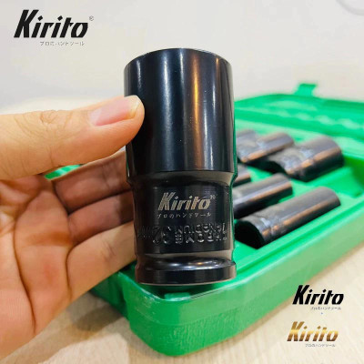 Bộ đầu khẩu 1/2 dài 8cm màu đen từ số 8-32mm cao cấp thép CRV sử dụng tháo lắp bulong chuyên nghiệp