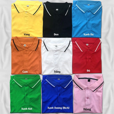 Áo Thun Thể Thao Andromeda Cổ Sọc Vải Cá Sấu Mè Nhẹ Mát Đồng Phục Dùng Chung Nam Nữ