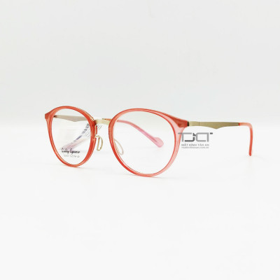 GỌNG KÍNH CẬN NỮ, PHOM TRÒN, GỌNG KIM LOẠI, MÀU HỒNG THỜI TRANG , CHÍNH HÃNG ESSENTIALS E60001-PNK