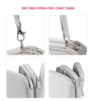 Túi phụ kiện công nghệ đựng pin sạc dự phòng, điện thoại, cáp sạc usb, tai nghe có quai cầm - Hàng chính hãng dododios