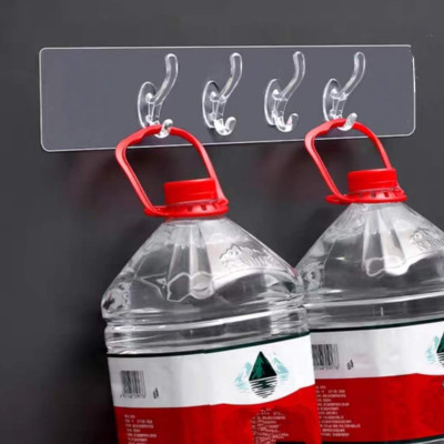 thanh giá Móc 4 & 6 treo quần áo đa năng dán tường siêu dính ( tặng bộ chổi mini vệ sinh lò vi sóng 2 in 1 có hít từ hàng nội địa nhật )