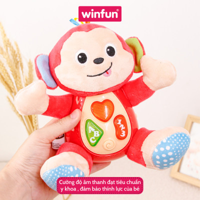 Đồ chơi sơ sinh, giáo dục sớm, thú bông hình chú khỉ phát nhạc vui nhộn cho trẻ từ 0 đến 36 tháng WinFun 0275