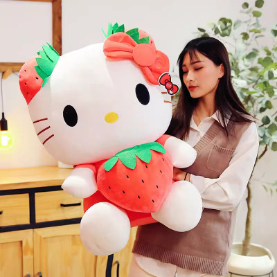 Gấu Bông Mèo Kitty Ôm Dâu Tây Siêu Hot Siêu Cưng (22cm--->50cm) Hàng Cao Cấp Loại 1 Chất Lượng Cao, An Toàn Cho Trẻ Nhỏ