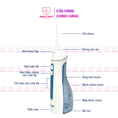 Máy tăm nước cầm tay OROMI VTM-5025A chống thấm nước IPX7 - Vệ sinh răng miệng công nghệ mới