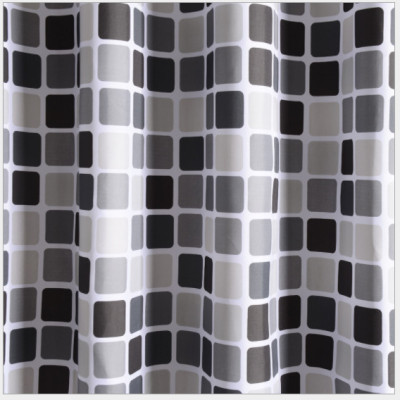 RÈM PHÒNG TẮM POLYESTER KHÔNG THẤM NƯỚC, HỌA TIẾT Ô VUÔNG