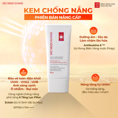 Bộ đôi dưỡng da và chống nắng: Kem dưỡng da ban đêm 30g và Kem chống nắng 50g (Sắc Ngọc Khang Official)