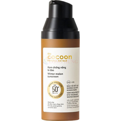 Kem chống nắng bí đao Cocoon Winter Melon Sunscreen SPF 50+ PA++++ giúp bảo vệ da (50ml) - Hàng chính hãng