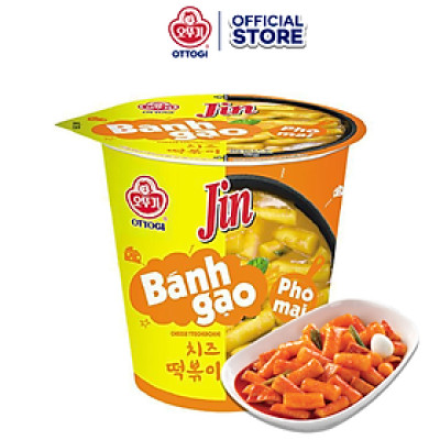Combo 3 Ly Bánh gạo tokbokki Ottogi Jin vị phô mai 82g