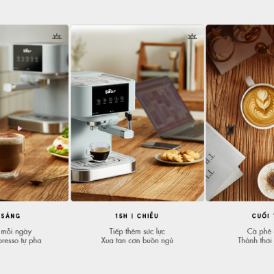 Máy Pha Cà Phê Tự Động Espresso BEAR CF-B15V1 Với Công Thức Pha Nespresso, Americano, Cappuccino Tạo Bọt Sữa Dễ Dàng Áp Suất 15 Bar Công Suất 950 W - Hàng Chính Hãng