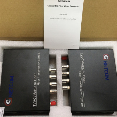Bộ chuyển đổi video sang quang 8 kênh GNETCOM HL-8V-20T/R-1080P (2 thiết bị,2 adapter) - Hàng Chính Hãng