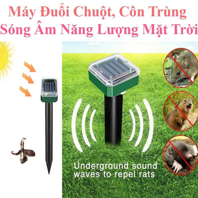 Máy Đuổi Chuột , Rắn , Chim Ngoài Trời Bằng Sóng Siêu Âm – Tự Sạc Mặt Trời, Chống Thấm Tốt