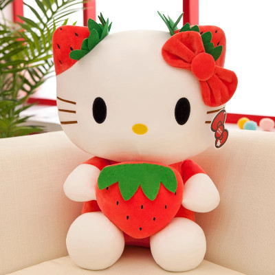 Gấu Bông Mèo Kitty Ôm Dâu Tây Siêu Hot Siêu Cưng (22cm--->50cm) Hàng Cao Cấp Loại 1 Chất Lượng Cao, An Toàn Cho Trẻ Nhỏ