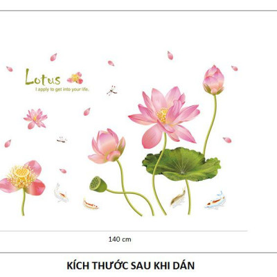 Decal dán tường Hoa sen 7 AmyShop DH081