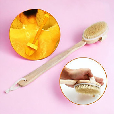Cây tắm chà lưng với tay cầm dài bằng gỗ siêu, cây tắm chà lưng massage body rất sạch (có hàng sẵn)