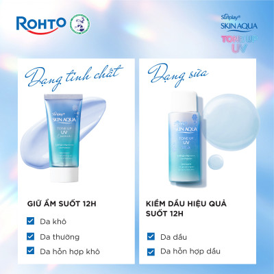 Kem chống nắng nâng tông Skin Aqua Tone up Blue cho da vàng có khuyết điểm đỏ, dạng tinh chất Sunplay Skin Aqua Tone Up UV Essence Blue SPF 50+ PA++++ 50g