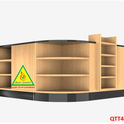 Quầy tính tiền, Bàn thu ngân cho cửa hàng tiện lợi, siêu thị mini QTT433 - NỘI THẤT LẮP RÁP VIENDONGADV