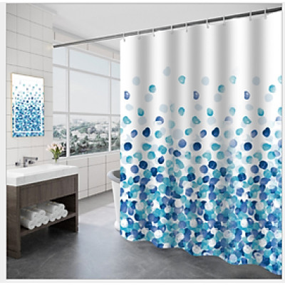 RÈM PHÒNG TẮM CAO CẤP VẢI POLYESTER DÀY, KHÔNG THẤM NƯỚC VÀ CHỐNG NẤM MỐC