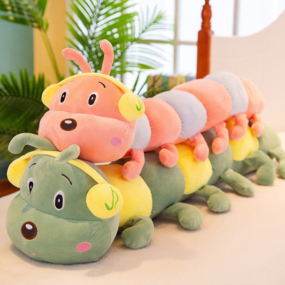 Thú bông con sâu đeo tai nghe headphone dễ thương siêu mềm mịn (70cm) Gối ôm con sâu đeo tai nghe đáng yêu cute