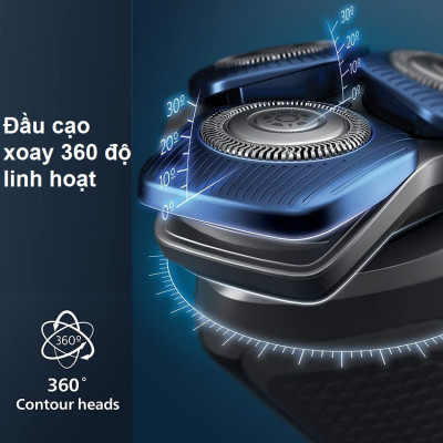 Máy cạo râu khô và ướt cao cấp thương hiệu Philips SkinIQ S5831/01 và S5832/01 45 lưỡi cắt SteelPrecision tự mài - Hàng Chính Hãng
