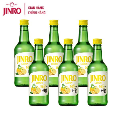 [CHÍNH HÃNG] Soju Hàn Quốc JINRO VỊ CHANH VÀNG 360ml - Combo 6 chai