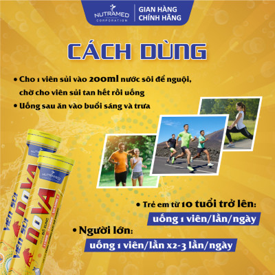 Viên sủi N.o.v.a hỗ trợ tăng cường sức đề kháng, giảm căng thẳng, mệt mỏi (20 viên) - Nutramed