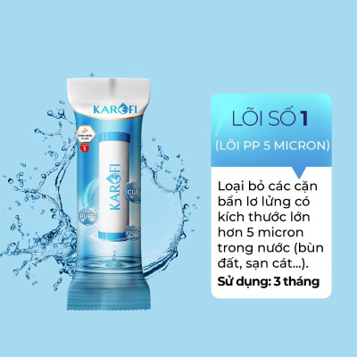 Bộ 3 Lõi lọc nước Karofi 1,2,3 dùng cho máy lọc nước RO - Hàng Chính Hãng