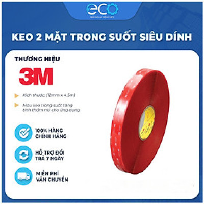 Băng keo cường lực 2 mặt trong suốt 3M 4910 (12mm x dài 4.5m) băng keo siêu dính, siêu cường lực