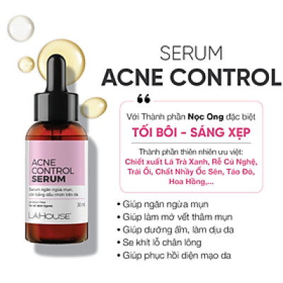 Serum giúp ngăn ngừa mụn, giảm nhờn cho da, giảm mờ vết thâm mụn Lá House Acne Control 15ml/30ml