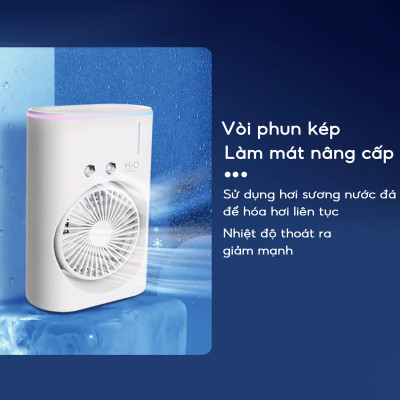 Quạt hơi nước tích điện Half Horse, xoay 180 pin 2500 mAh, thời gian sử dụng 6 tiếng, hàng chính hãng