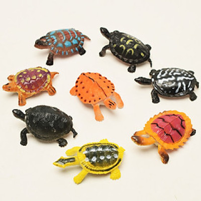 Set 8 đồ chơi rùa giả, Con Rùa Giả Trang Trí Bể Cá Không Độc Hại, Mô hình rùa mini turtle