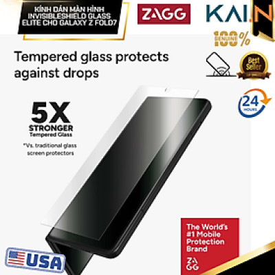 Kính dán màn hình ZAGG InvisibleShield Glass Elite cho Samsung Galaxy Z Fold 7 có khung trợ dán chống vân tay_ Hàng Chính Hãng