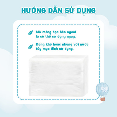 Thùng 08 gói khăn vải khô đa năng cao cấp EcoWipes 250gr/gói (Tổng 2kg) không mùi không cồn an toàn cho bé