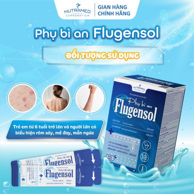 Phụ Bì An Flugensol hỗ trợ cải thiện viêm da cơ địa, mề đay, mẩn ngứa, eczema (20 gói) - Nutramed