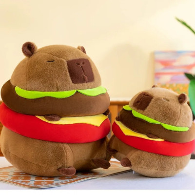 Thú nhồi bông Capybara bánh mì hamburger Đáng Yêu - Size từ 35cm đến 80cm - Quà tặng gấu bông chuột lang nước capy bara đáng yêu siêu mập