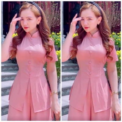 Đồ Lam Đi Chùa Lụa Nơ Cao Cấp có 3 màu