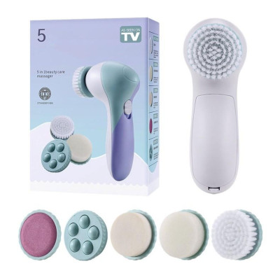 (Xả Kho) Máy Rửa Mặt Rung 5 Đầu Thay Thế Loại Bỏ Vi Khuẩn, Bụi Bẩn Có Hại