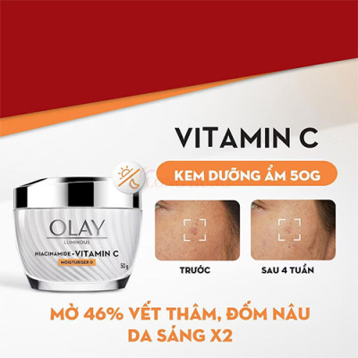 Kem dưỡng trắng da Olay Luminous Moisturiser Niacinamide + Vitamin C (50g) - Hàng chính hãng