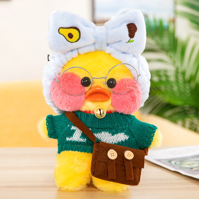 Gấu bông vịt má hồng Lalafanfan siêu cute full phụ kiện siêu hot (30cm) vải lông mềm mịn êm ái, an toàn cho trẻ