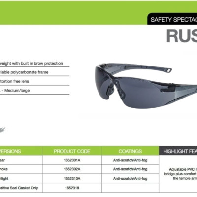 Kính bảo hộ BOLLE 1652302A Rush-Smoke Lens Sun Glasses tròng kính màu xám khói, chống trầy xước, chống đọng sương (kèm hộp chống sốc và khăn lau kính)