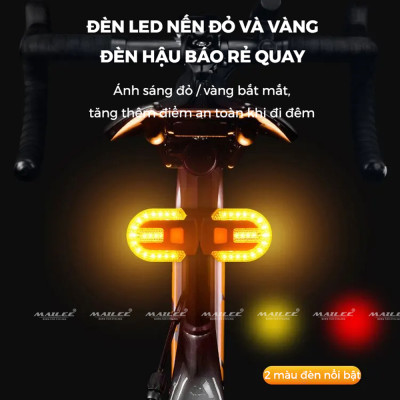 Đèn Hậu Xe Đạp LED Tín Hiệu Xi Nhan Rẽ Trái Phải FY-1825 600mAh Sạc USB Không Dây Chống Nước IPX5 Địa Hình 5 Chế Độ - Mai Lee