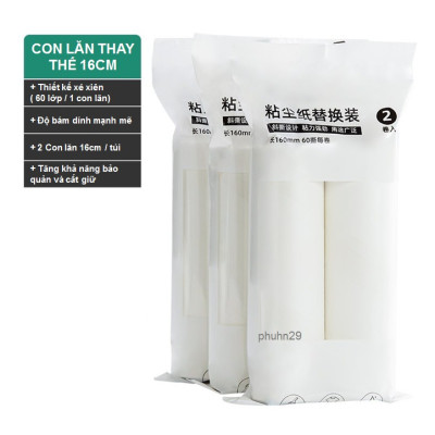 Cây Lăn Bụi Quần Áo, Ga Giường, Sofa, Lăn Lông Chó Mèo 16cm Có Lõi Thay Thế Tiện Lợi - PEAFLO 