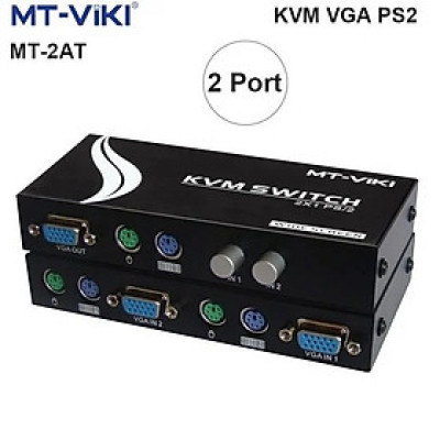 KVM Switch 2 port PS2 Chuyển mạch 2 CPU ra 1 màn hình MT-VIKI MT-2AT. Hàng chính hãng !!! 