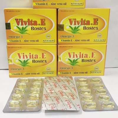 Viên uống trắng da Vitamin E Vivita.E Rostex (Hộp 30 viên)