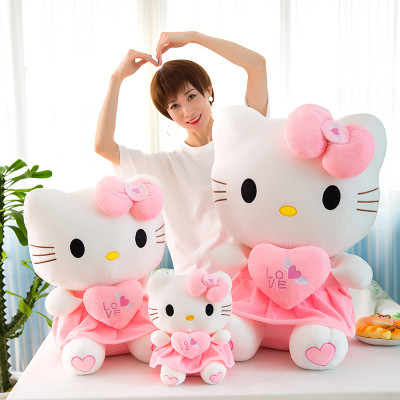 Gấu Bông Mèo Kitty Ôm Tim Siêu Dễ Thương (25cm--->60cm) Hàng Cao Cấp Loại 1 Chất Lượng Cao, An Toàn Cho Trẻ Nhỏ