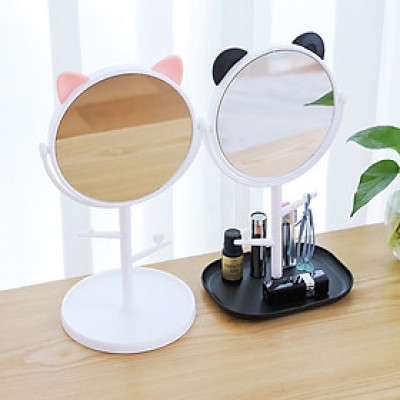 Gương trang điểm để bàn tai mèo dễ thương